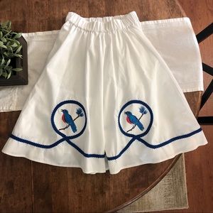 50s Vintage Novelty Blue Bird Circle Skirt